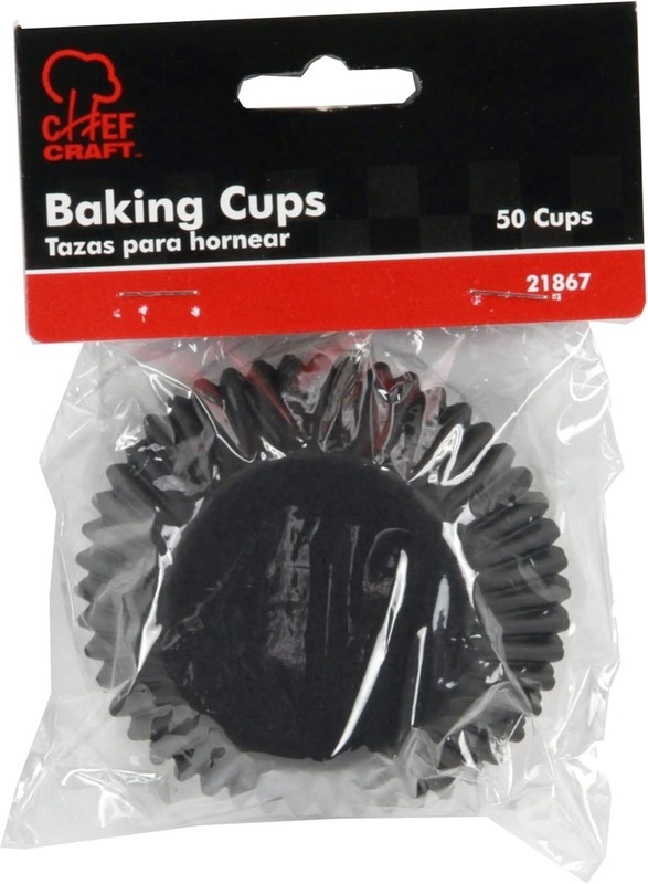 Elegant Black Cupcake Liners - 50 Count, No Color Bleed, Perfect for Baking gallery