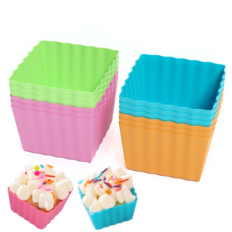 Silicone Square Molds For Baking Baking Cups Mini Cake Molds Square Cupcake Line