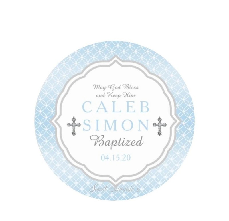 Boy Baptism Cookie Sticker – Edible Image for Cookie – Cake Edible Image