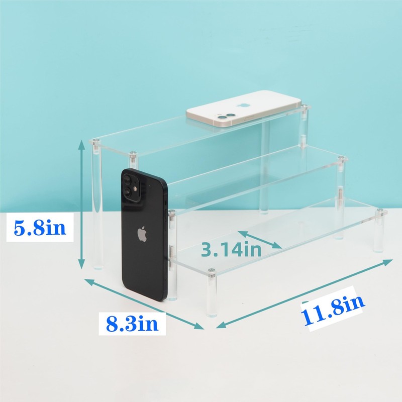 ihomecooker 3 Steps Clear Acrylic Display Riser Cupcake Stand 3 tier, clear gallery