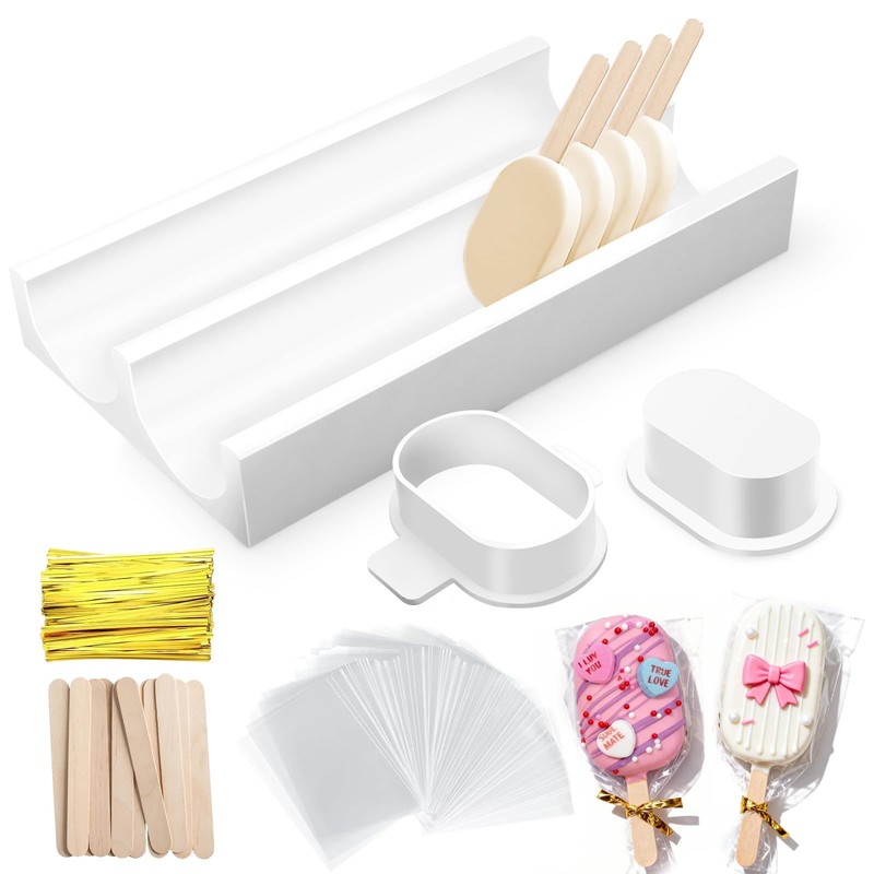 3 Inch Cakesicle Cutter, Cake Pop Mold with 8.7in Tray, Cakesicle Mold with 1…