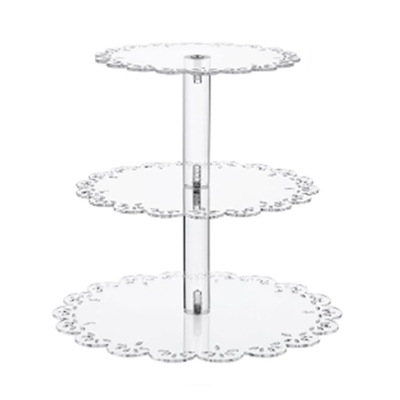 4 Tier Acrylic Cupcake Stand with Lace Edge for Weddings Birthdays and Showers gallery