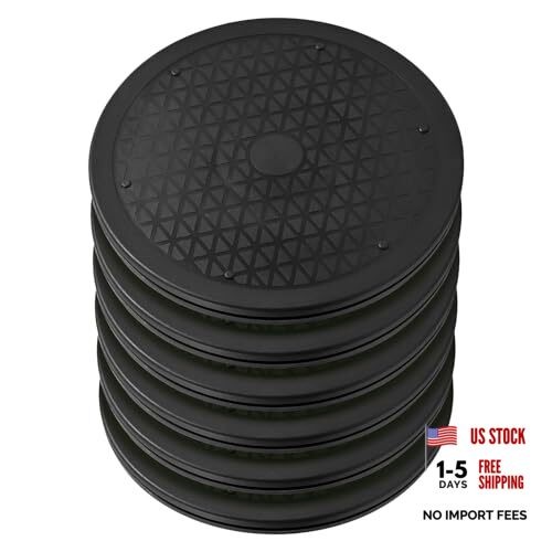 Lazy Susan Turntable 6 Pack 12 Inch Black, Plastic Turntable Organizer, Lazy
