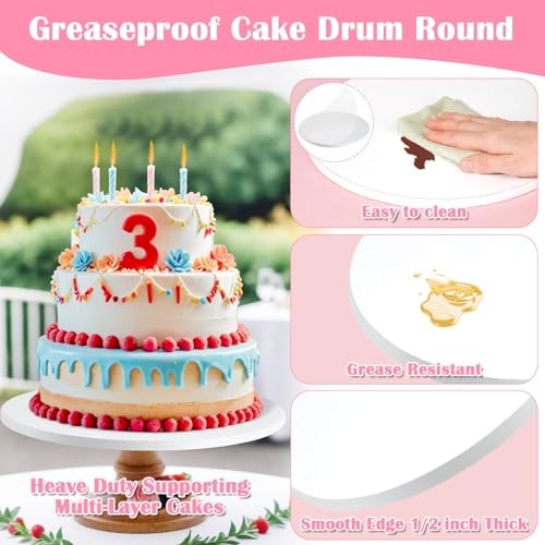14 PCS 12 inch Cake Drum,1/2" Thick Cake Boards 12 inch Round, 14pcs/12 Inch gallery