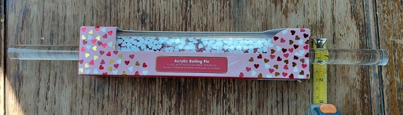 Circa Acrylic Rolling Pin Clear PVC Handles Hearts Pattern 16.9 in Hand Wash gallery