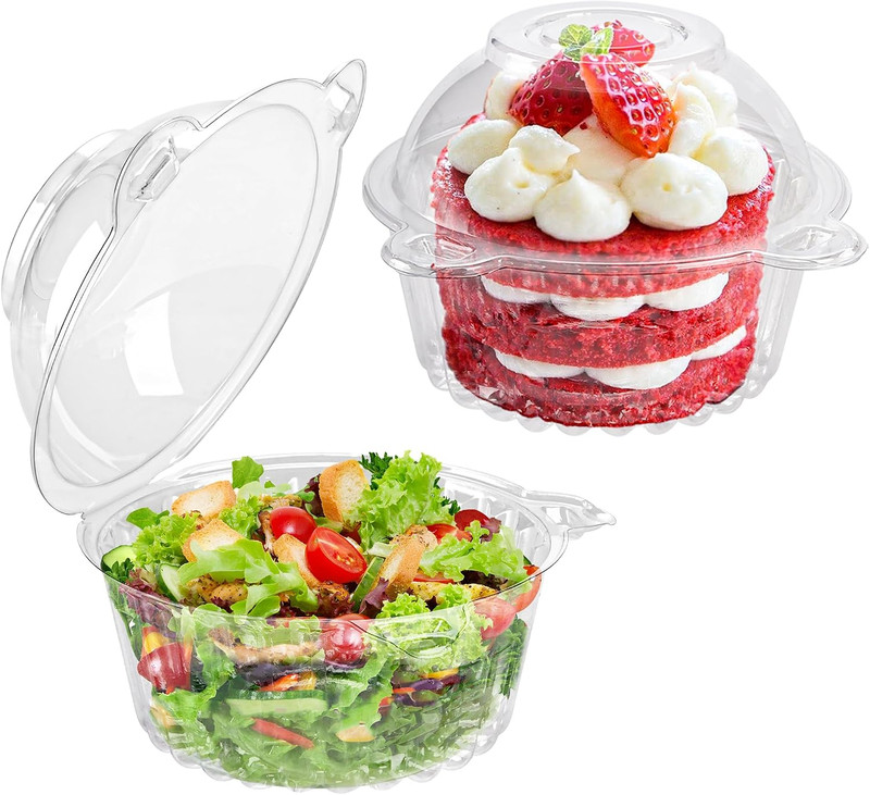 50 Pack Individual Cupcake Containers Plastic Cupcake Holders Deep Dome Muffin C