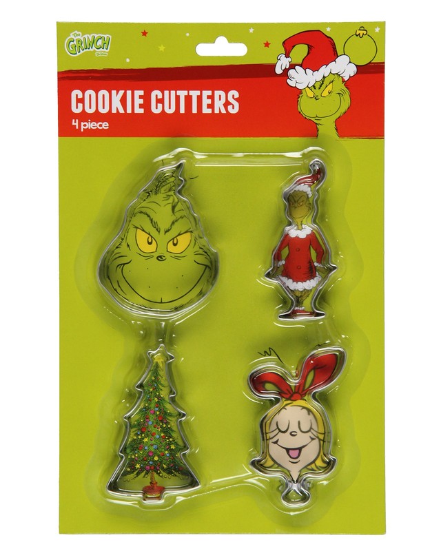 Dr. Seuss How The GRINCH Stole Christmas Character-Shaped 4-Piece Cookie Cutters