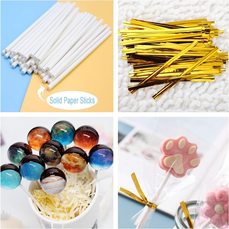 Versatile 300PCS Treat Bag & Stick Set: Perfect for Cake Pops, Candies & Cookies gallery