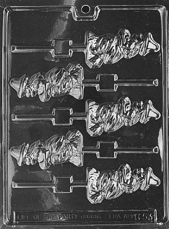 H053 Witch Lollipop Halloween Chocolate Candy Mold