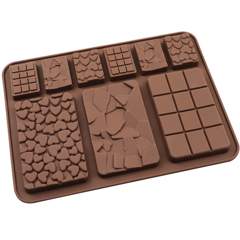 9 cavity Silicone Mould Chocolate Plate DIY Biscuits Waffle Mold Baking T-dx