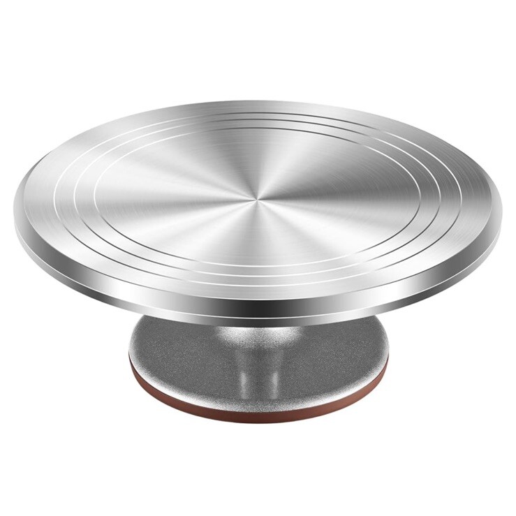 Rotating Cake Turntable 12” Alloy Revolving Cake Stand with Non-Slip Base