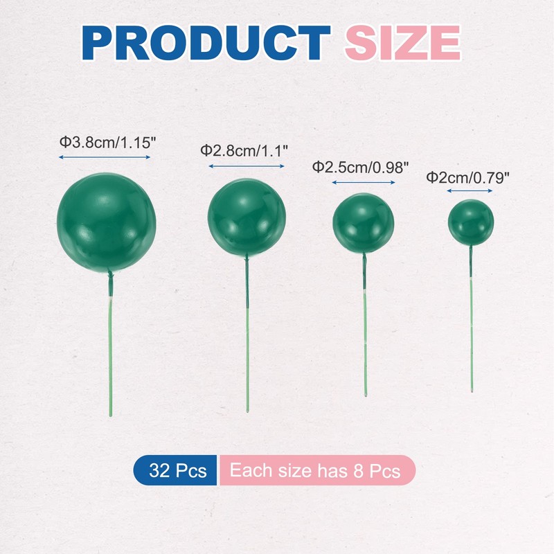 32Pcs Foam Balloons, Cupcake Insert Cake Toppers Cakes Decoration, Emerald Green gallery