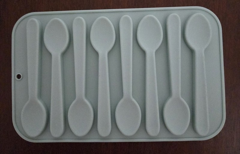 Mint Green Silicon Spoon Chocolate Ice Cubes Candy Soap Mold Makes 8 gallery