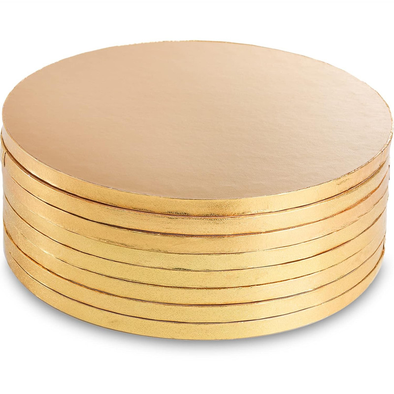 8 Pack Cake Circles 12 Inch Gold Foil Round Cake Boards Sturdy Corrugated for