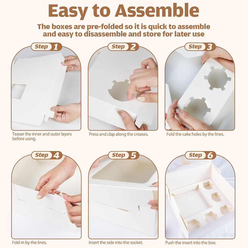 5 Packs Bento Cake Box Cupcakes 1 Cupcake Combo Clear Window Fit Cupcakex Mini gallery