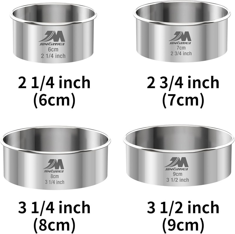 M JNGMEI 4 Pieces Stainless Steel Cookie Cutter Set Biscuit Cutter 2.25inch, ... gallery