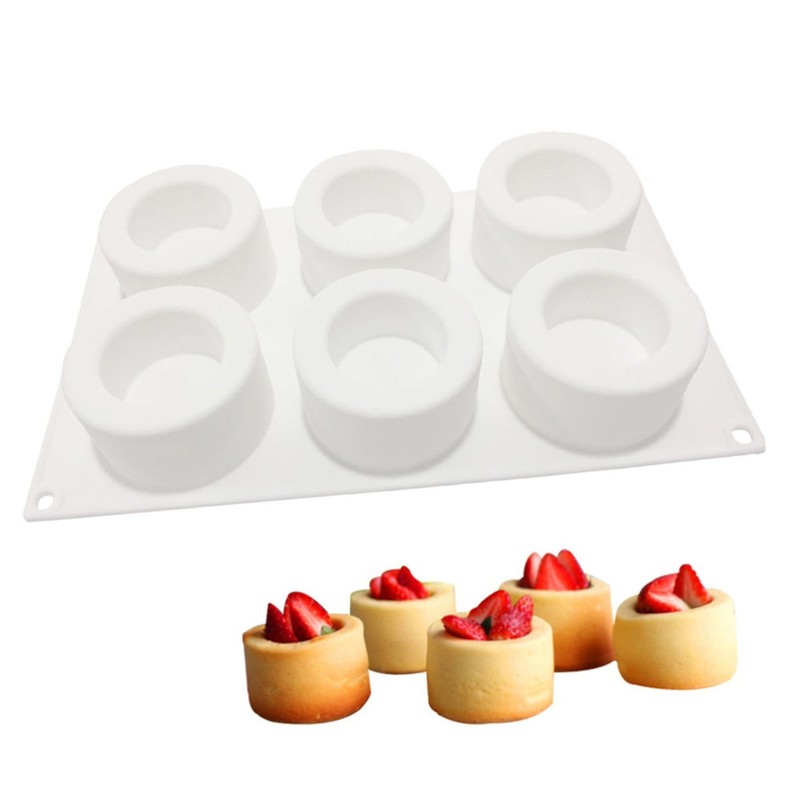 6 Cavity Mousse Cake Dessert Bake Mold Biscuits Silicone Baking Tools gallery