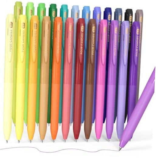 Quick Dry Ink Colorful Pens Set Colors | 0.7mm Fine Point Colored Pens for 24