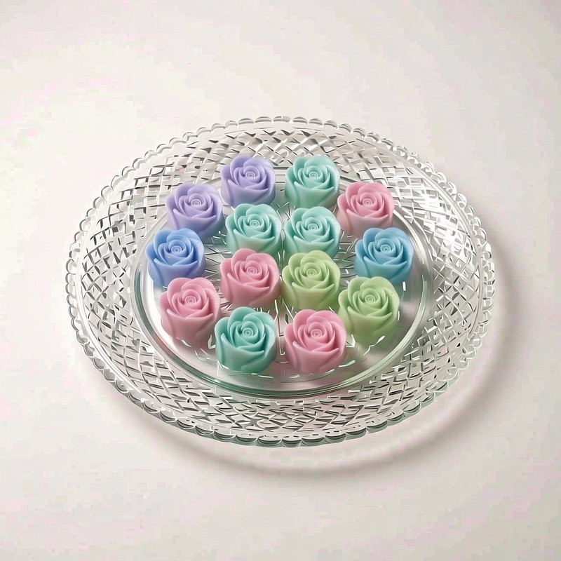 2 Pcs Rose Silicone Mold - 20 Cavity Rose Chocolate Mold, Silicone Roses Mold... gallery