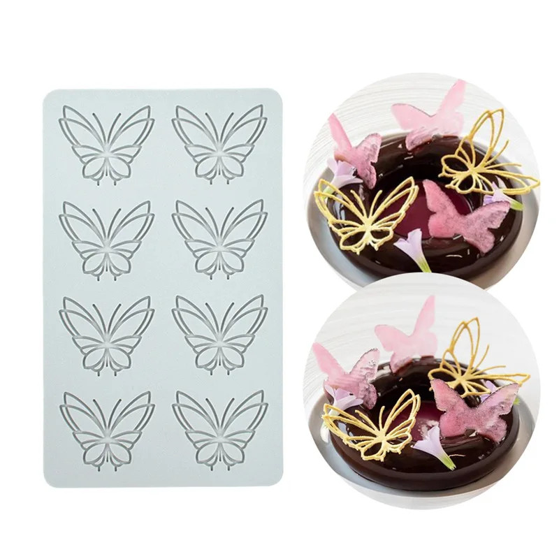 Various Leaf Butterfly Flower Silicone Cake Lace Mold Snowflakes Deer Shape Fond gallery