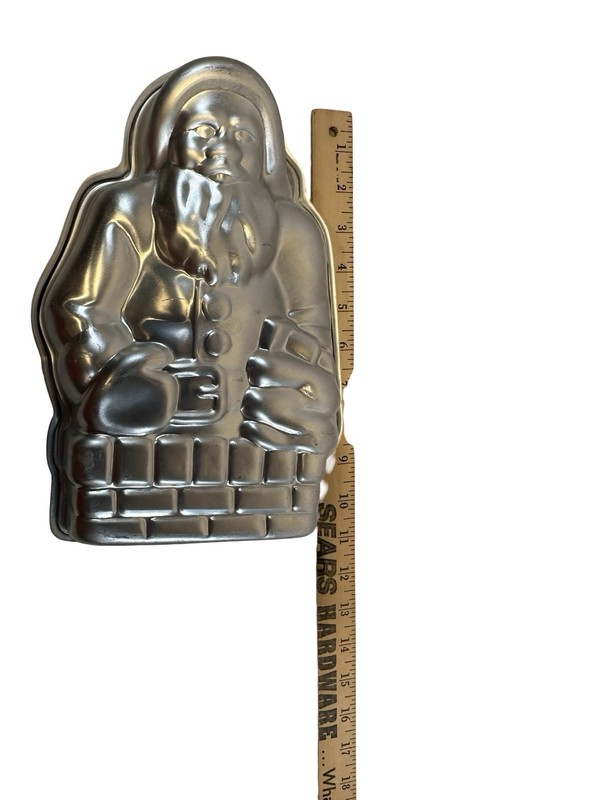 Vintage Christmas Santa Claus Metal Candy Chocolate Cake Two Piece Mold gallery