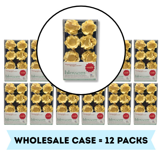 Wholesale Blossom Flower Candy Cups 12 Pack Case: Vanilla Yellow 50% OFF Retail