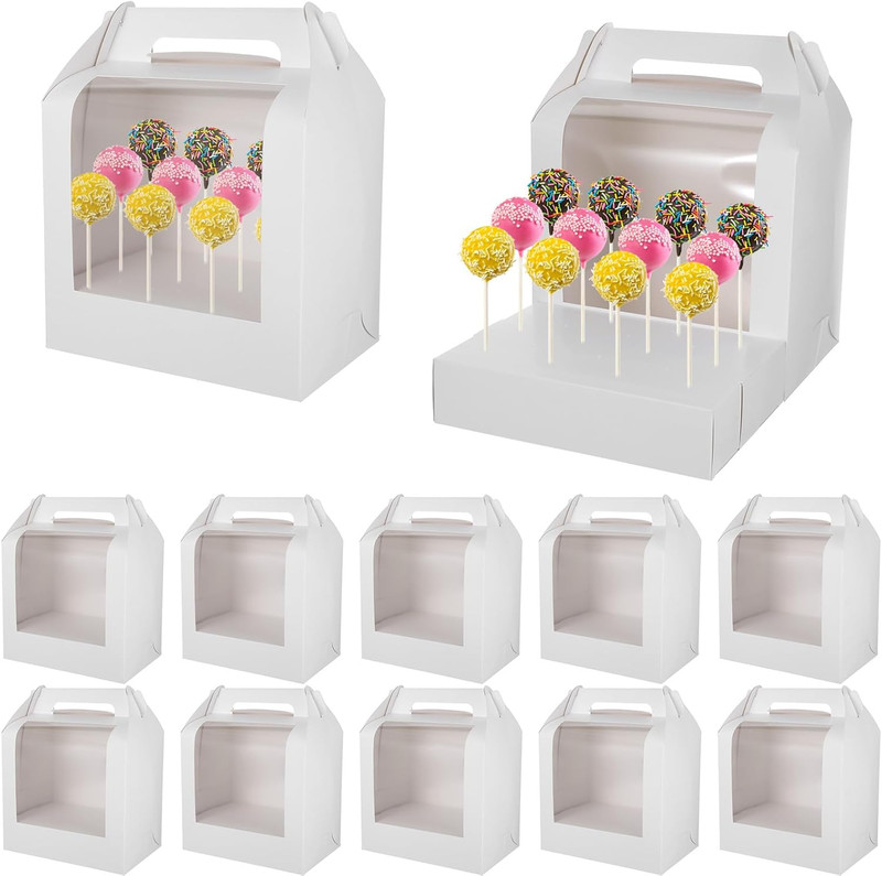 12 Pack Cake Pop Boxes, 18 Holes Cakes Pop Holder White Cake Pops Packaging Boxe gallery