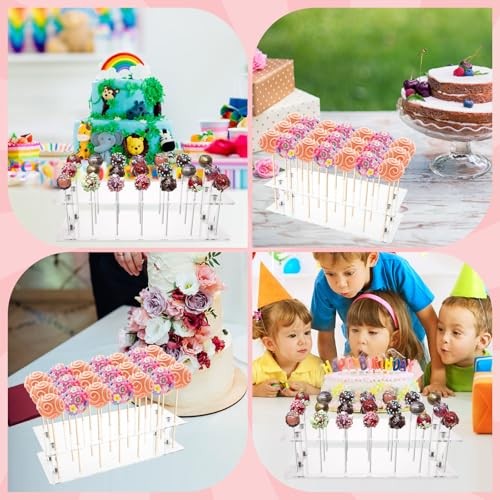 Cake Pop Stand, 21 Holes Acrylic Lollipop Holder, Clear Cake Pop Rectangular gallery