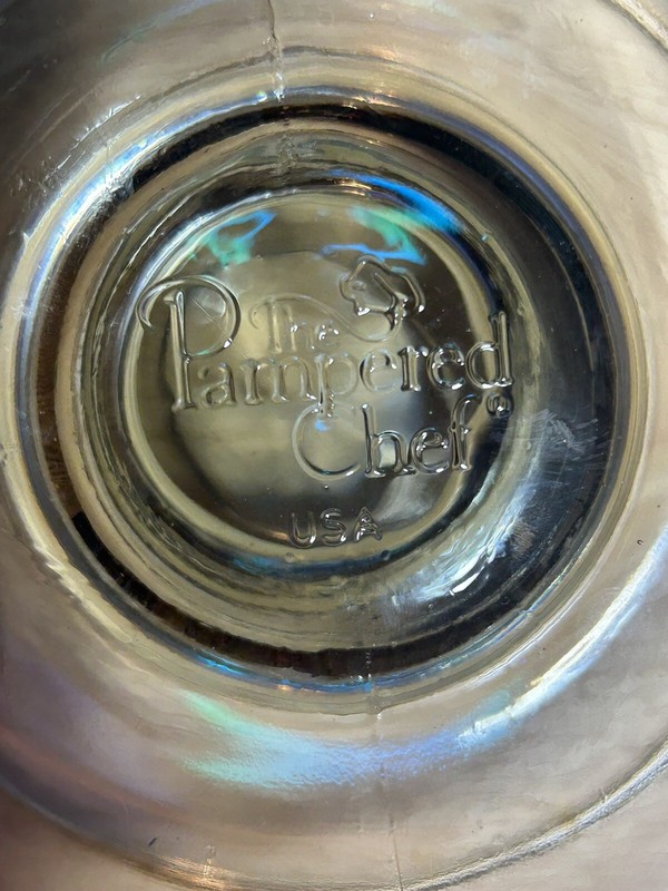 PAMPERED CHEF CLEAR GLASS TRIFLE PEDESTAL CAKE STAND/CANDLE HOLDER gallery