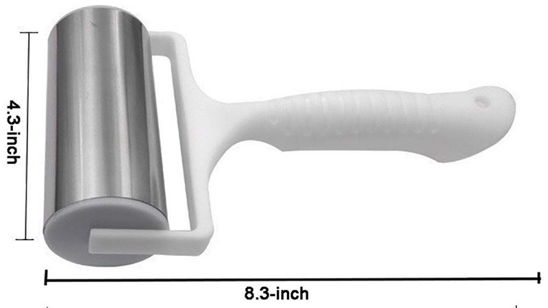 Goeielewe Stainless Steel Rolling Pin with 8.3x4.3 inches, White & Silver gallery