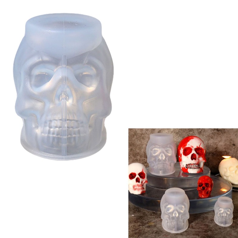 1Pcs Silicone Mould Unique Candle Tool Creative Skull Molds Transparent Retro