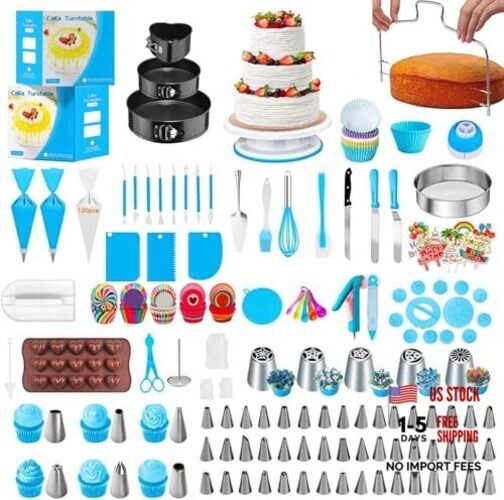 530Pcs Cake Decorating Kit Baking Supplies Cake Turntable Baking Accessories