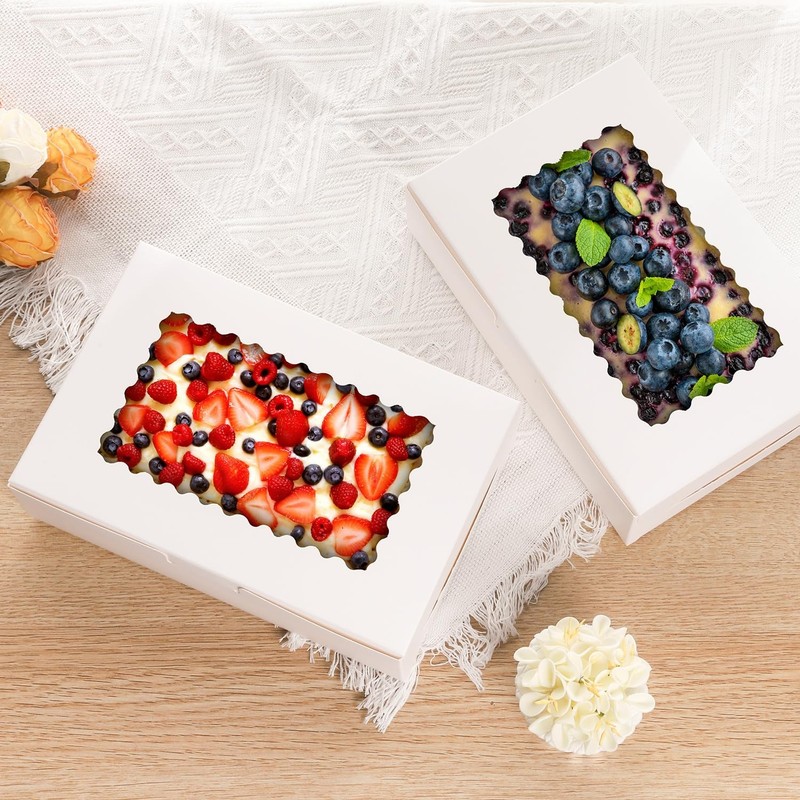 36 pcs Cookie Boxes,9x6x2.5 Inch Large Bakery Boxes with Window for Pies Choc... gallery