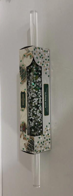 The Bakehouse by Circo Acrylic Rolling Pin Filled With Green White Sprinkles NIB