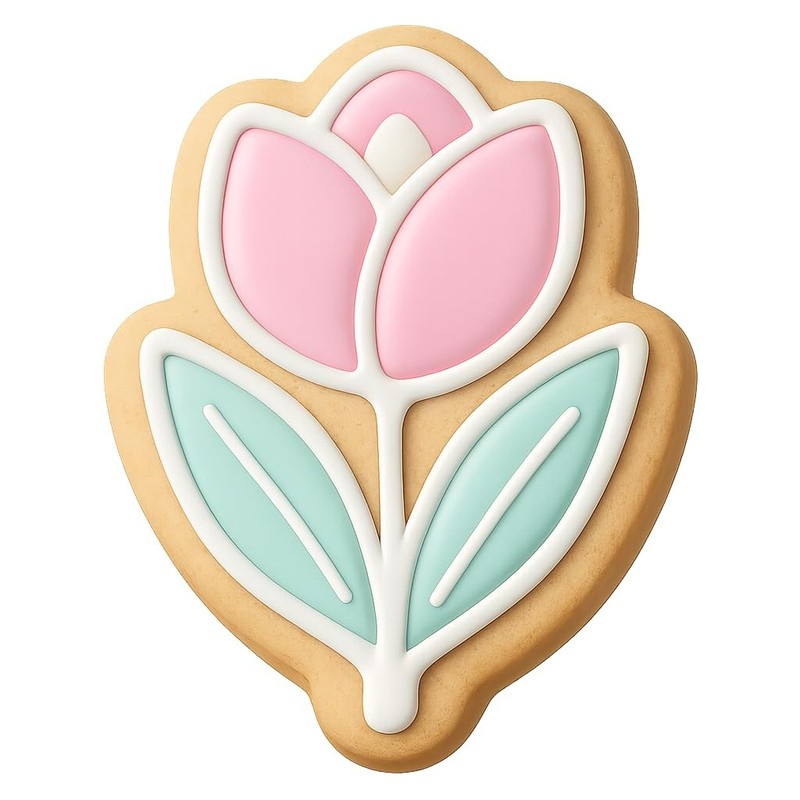 Open Bud Tulip Cookie Cutter & Stamp, Fondant & Clay - 2.8x4 gallery