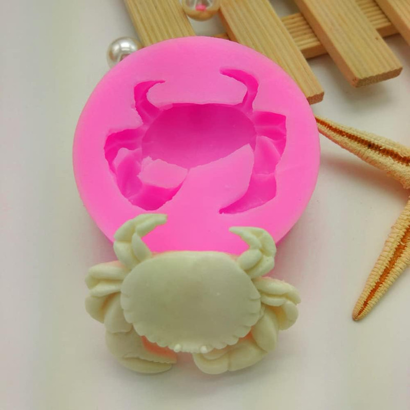 4 Pcs Crab Shape Silicone Molds - Ocean Theme Crabs Fondant & Soap Epoxy Resin S gallery