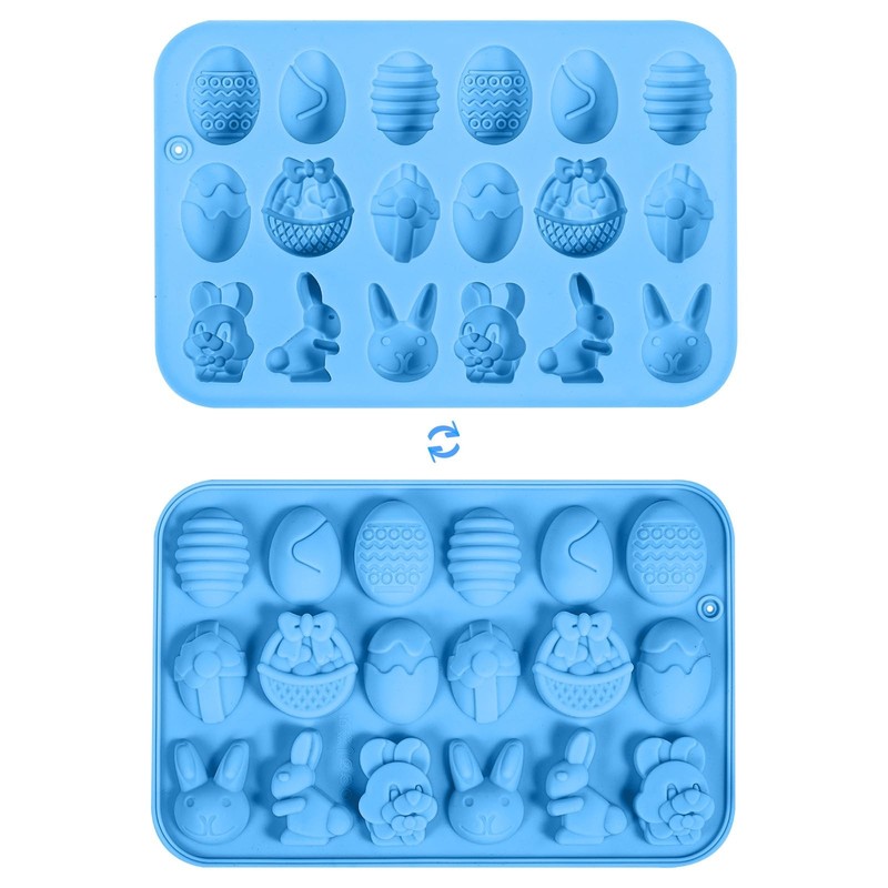 1pc Easter Molds Silicone for Chocolate Candy, Egg Bunny Chocolate Molds Vari...