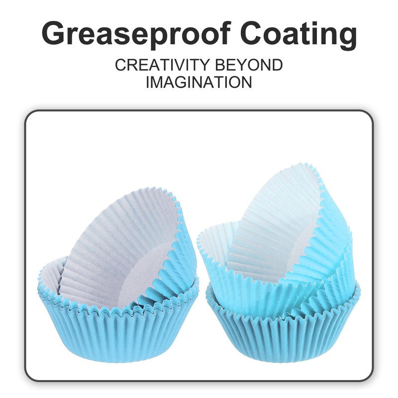 100 Pcs Cupcake Liners Paper Cup for Baking Cupcake Wrapper Sky Blue gallery