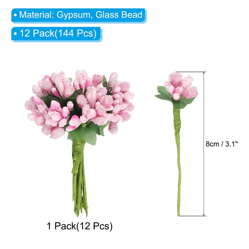 144Pcs Mini Artificial Pip Berry Picks Bunch, Fruit Flower Stamens, Pink gallery