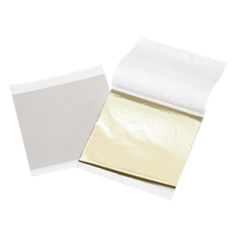 100pcs Leaf Sheets, 3.5″ x 3.5″ Foil Paper Sheets Champagne Silver