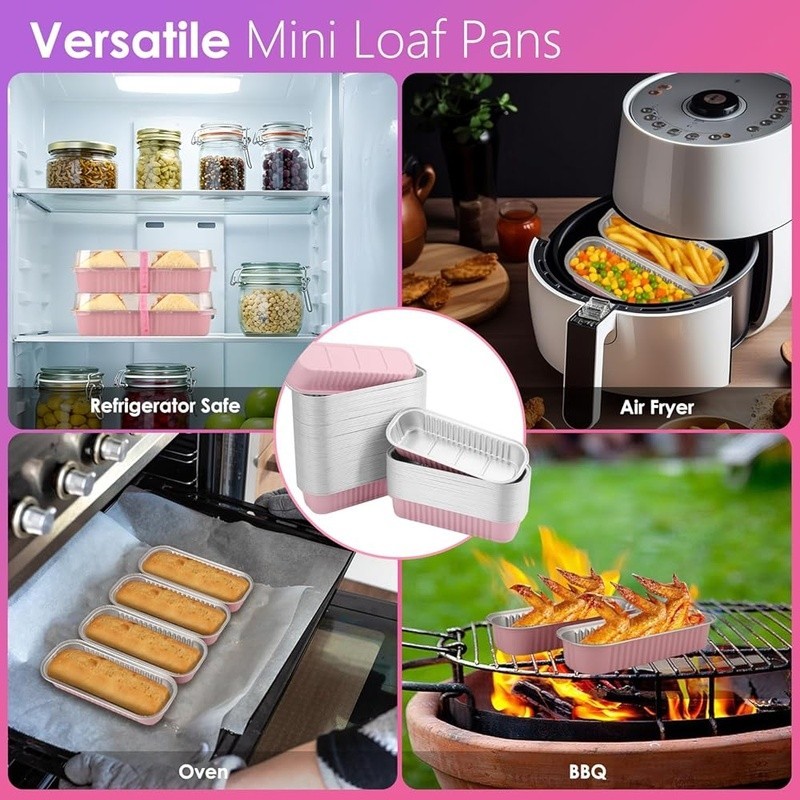 Mini Cake Molds W/ Lids Disposable Forks Spoons Stickers Gift Bags Baking Set US gallery