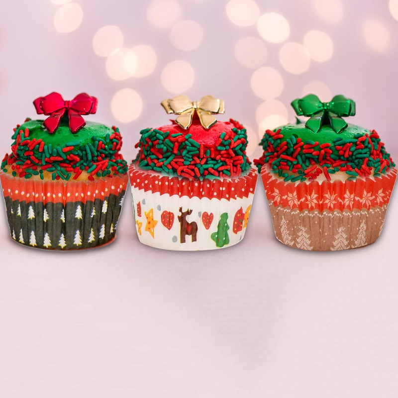 Gift Boutique 500 Pieces Christmas Cupcake Liners Muffin Colorful Paper Disposab gallery