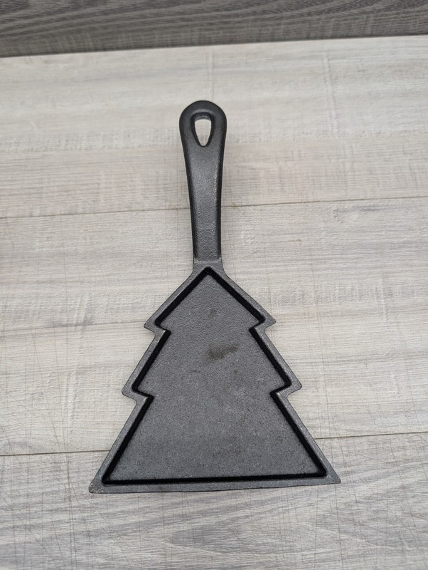 Cast Iron Snowflake/tree Shape Baking Pan Cookie Mold Pancake. Egg Skillet. gallery