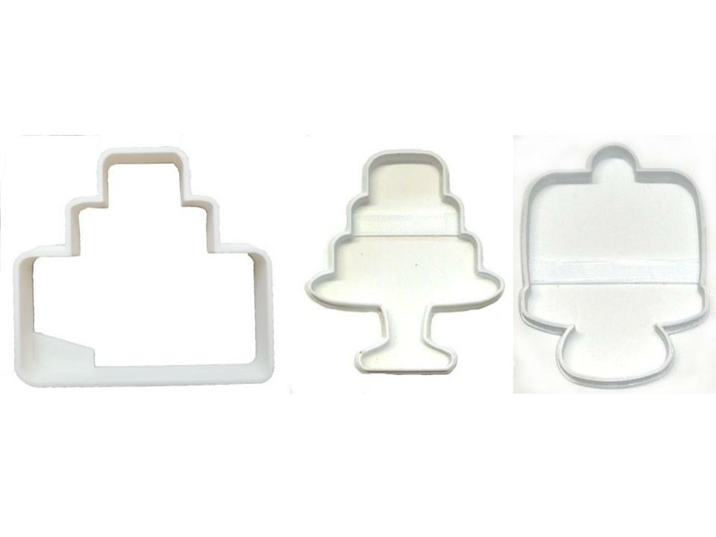 CAKE DISPLAY TIERED PEDESTAL WEDDING EVENT BAKER SET OF 3 COOKIE CUTTER PR1448