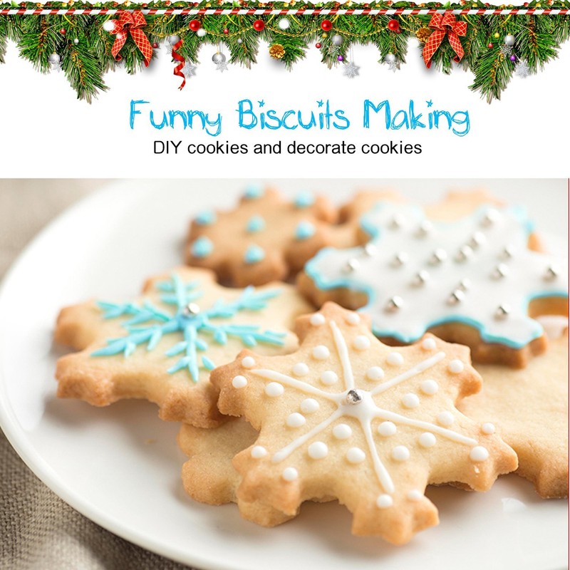 Homga Snowflake Cookie Cutter, 24x24 cm Food Grade Plastic Biscuit Cookie Cutter gallery