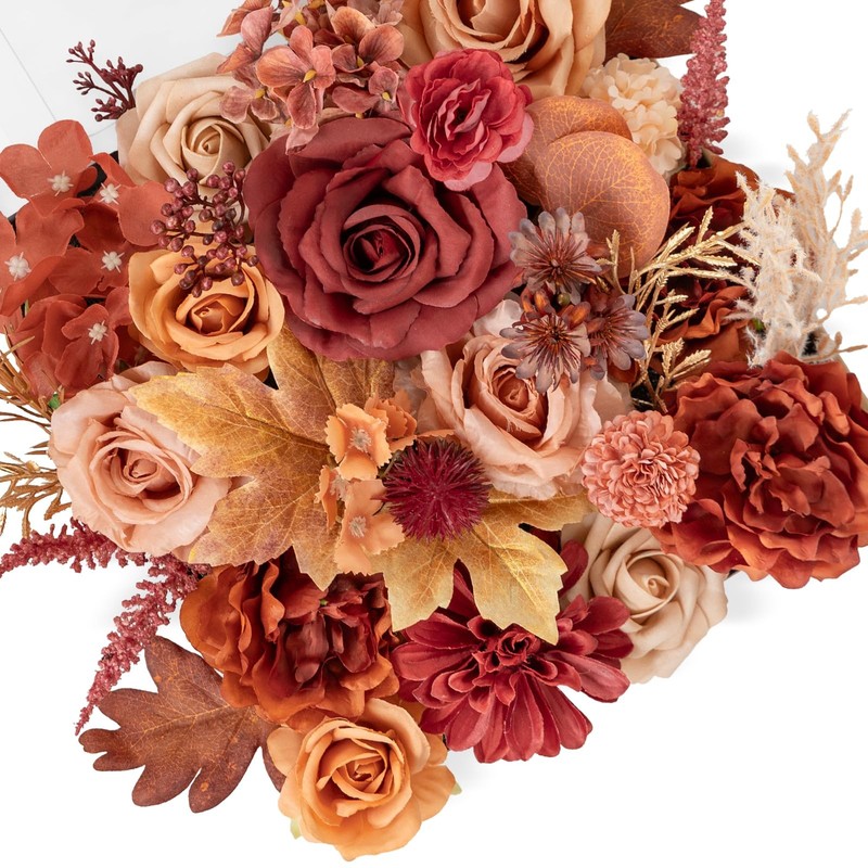 Tinge Time Silk Fake Flowers Combo Fake Foam Roses Stems For Diy Wedding