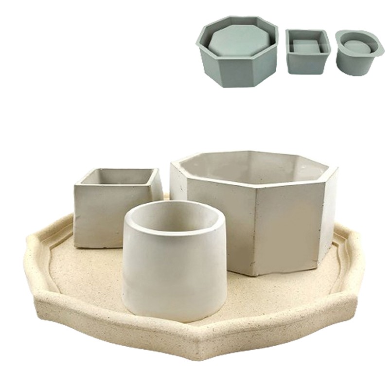 Flower Pot Silicone Mold DIY Large Concrete Cement Pot Mold Home Decoration gallery