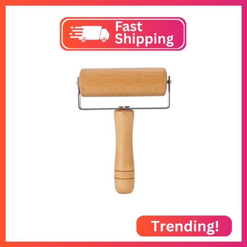 Kodrily Small Rolling Pin, Pizza Dough Roller, Non Stick Wood Pastry Roller, Kit