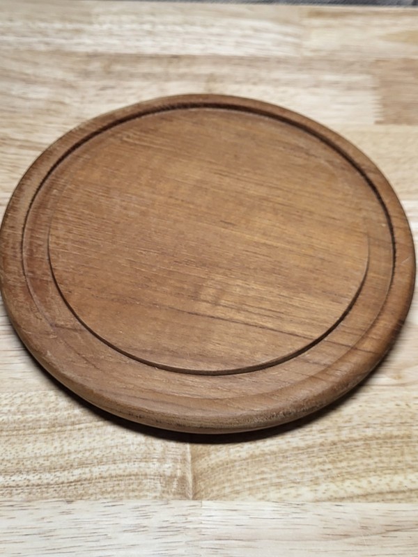 Vintage Goodwood Genuine Teak Wood Cheese Plate With Covered Glass Dome gallery