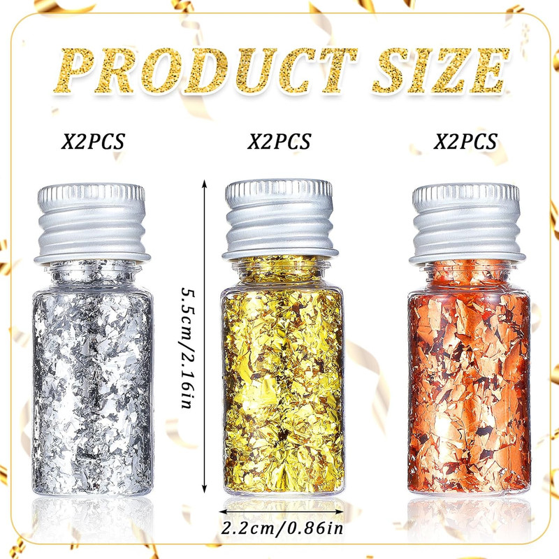 6Pcs Decorative Gold Leaf, Multifunction Gold Flakes Cake Decoration Baking Gold gallery